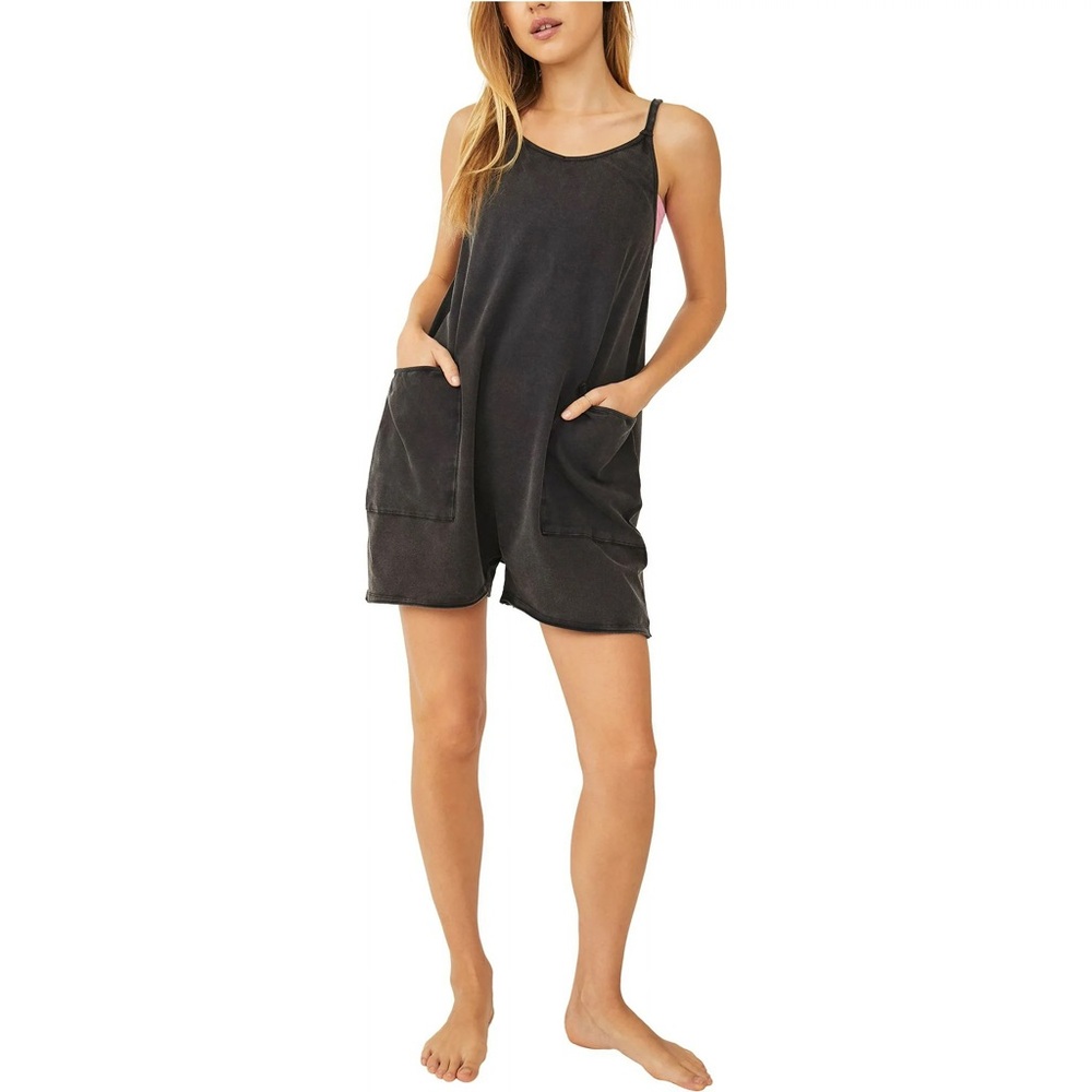 FP Movement by Free People Hot Shot  Romper -Charcoal- Large